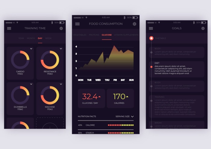 Dashboard budget mobile con cifre